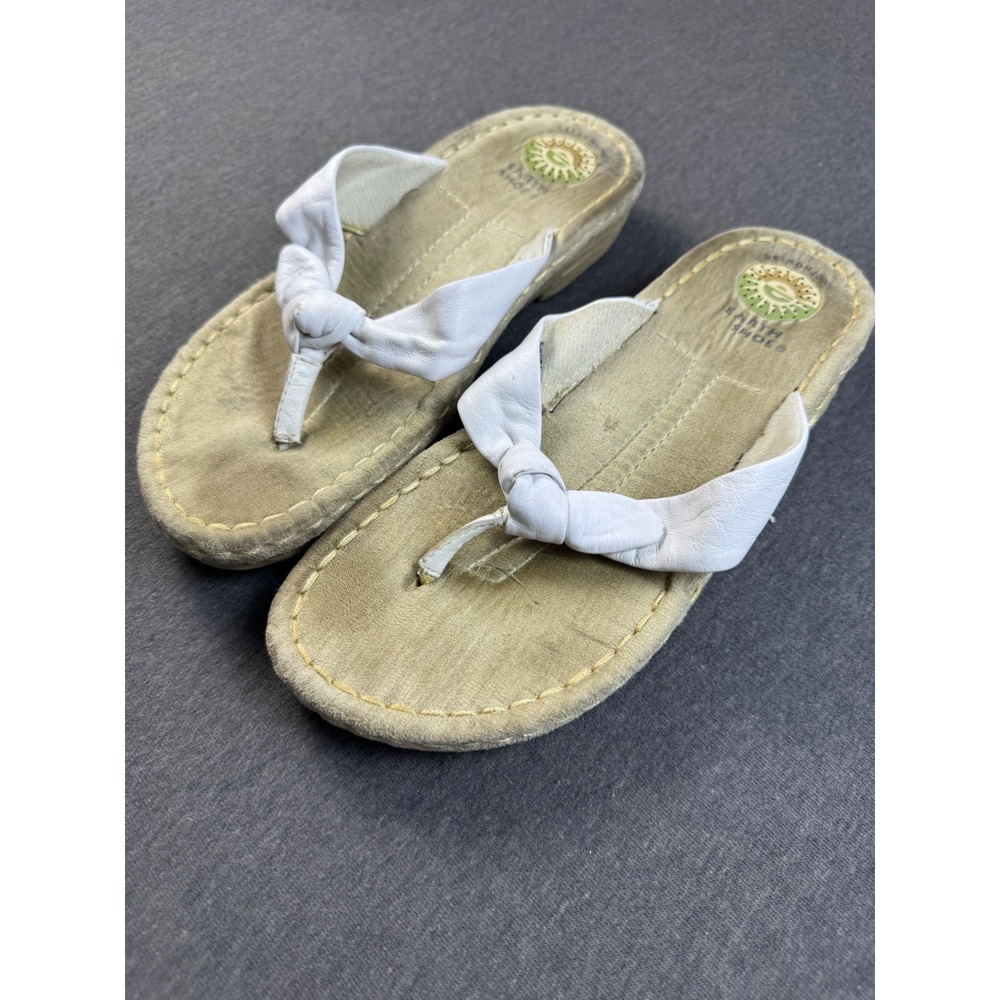 Earth Shoes Gelron 2000G Thong Sandals White Knot Leather‎ Upper EUR 38 US 7 - Picture 3 of 9